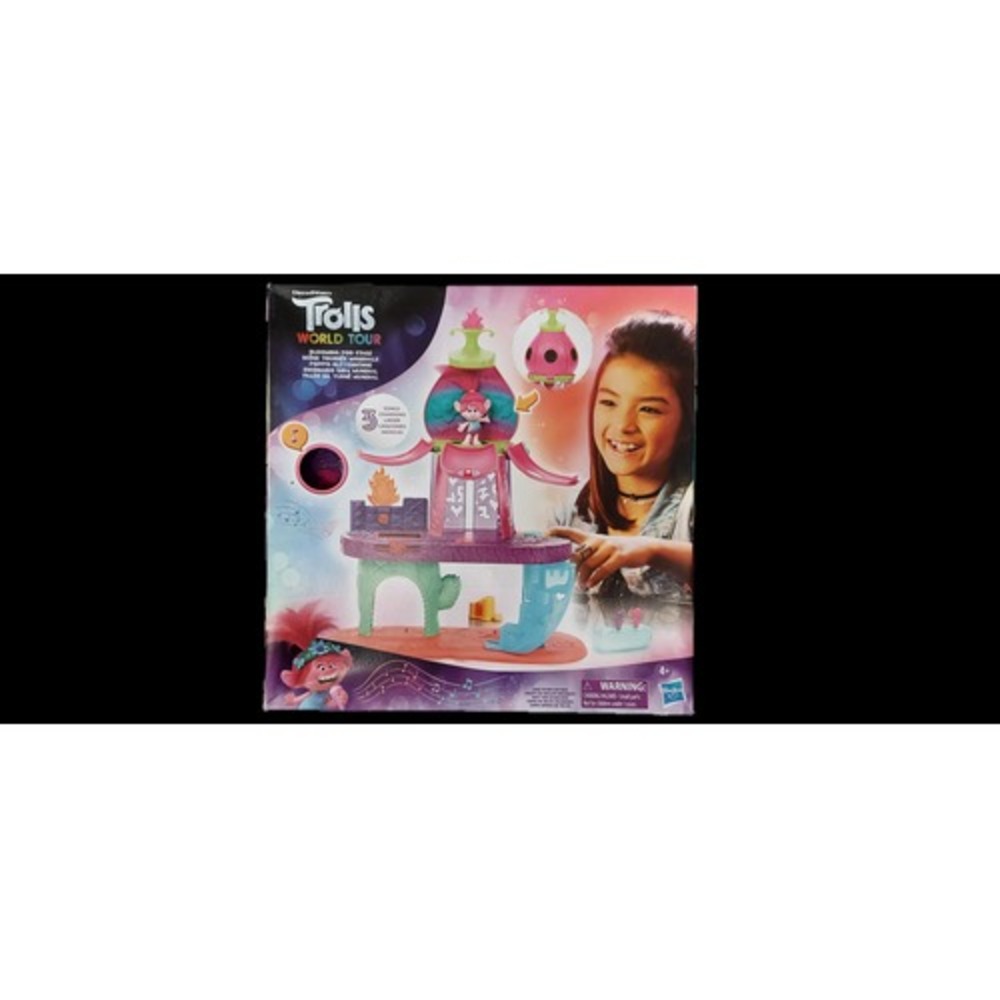 Trolls DreamWorks World Tour Blooming Pod Stage Musical Playset